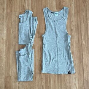 EUC Men’s Gymshark Ribbed Tank Tops - Gray - Medium